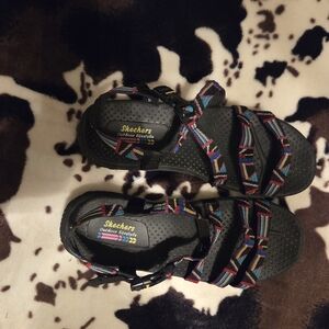 Skechers Women's Black Multicolor Sandals